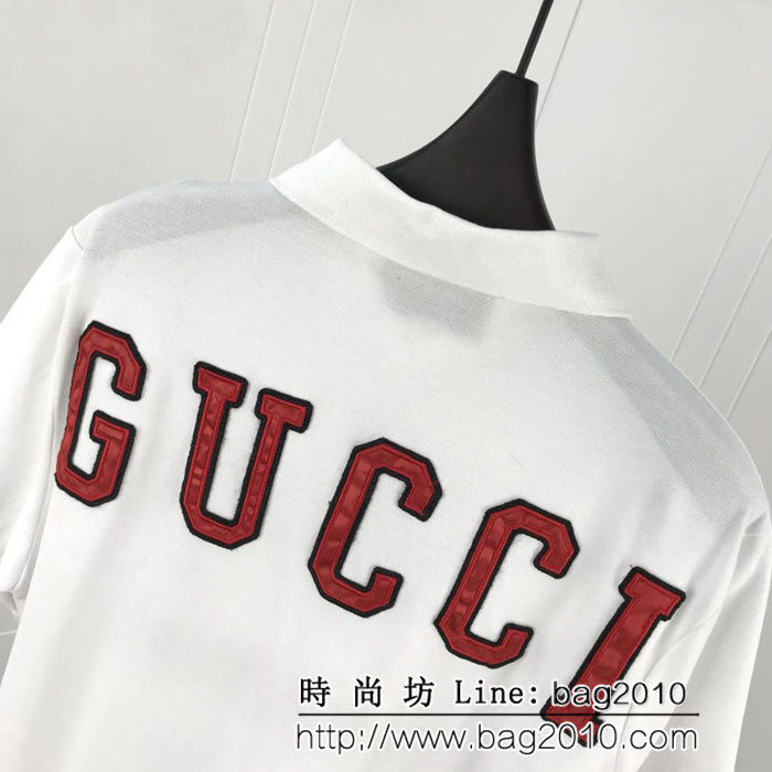 GUCCI古馳 19早春新款 官網同步 NY系列  絲光珠地棉Polo衫 男女同款 ydi1731